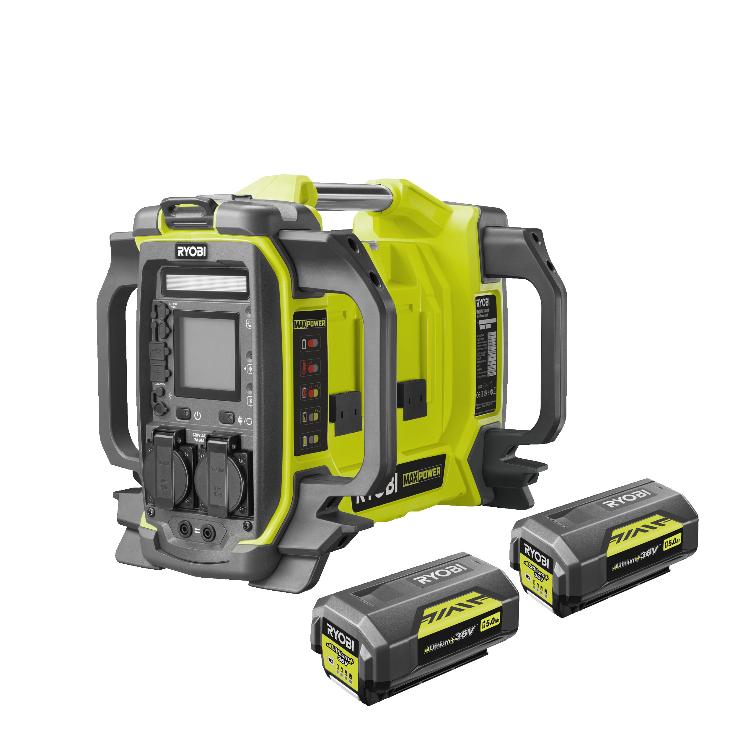 RYOBI 36 V MAX POWER Akku-Wechselrichter incl. 2x5 AH Akku